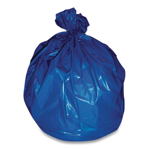 Picture of High-Density Can Liners, 30 gal, 14 mic, 30.5" x 43", Blue, 25 Bags/Roll, 10 Rolls/Carton