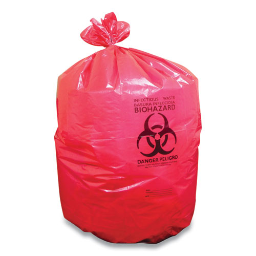 Picture of Biohazard Can Liners, 45 gal, 40 x 46, Red, 200/Carton