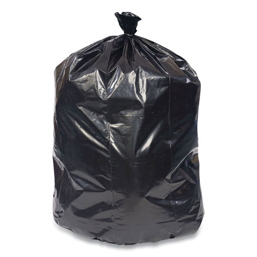 Picture of High-Density Can Liners, 33 gal, 22 mic, 33" x 40", Black, 25 Bags/Roll, 8 Rolls/Carton