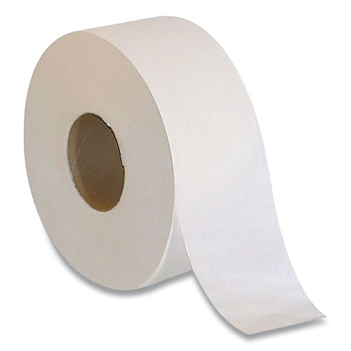 Picture of Recycled 2-Ply Jumbo Toilet Paper, Septic Safe, White, 3.5" x 1,000 ft, 12 Rolls/Carton