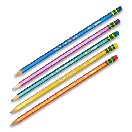 Picture of Pencils, HB (#2), Black Lead, Assorted Barrel Colors, 10/Pack