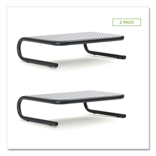 Picture of Metal Monitor Stand Riser for Computer, 14.88" x 11.33" x 4.21", Black, Supports 44 lbs