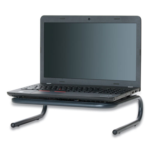 Picture of Metal Monitor Stand Riser for Computer, 14.88" x 11.33" x 4.21", Black, Supports 44 lbs