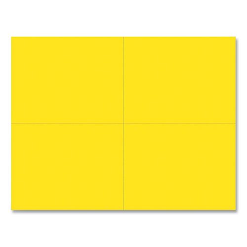 Picture of Printable Postcards, Inkjet, Laser, 110 lb, 5.5 x 4.25, Bright Yellow, 200 Cards, 4 Cards/Sheet, 50 Sheets/Pack