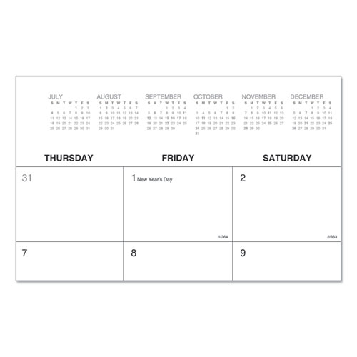 Picture of Desk Pad Calendar, 22 x 17, White Sheets, Black Binding, Clear Corners, 12-Month (Jan to Dec): 2025