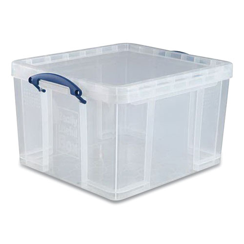 Picture of Snap-Lid Storage Bin, 11.09 gal, 17.31" x 20.5" x 12.25", Clear/Blue