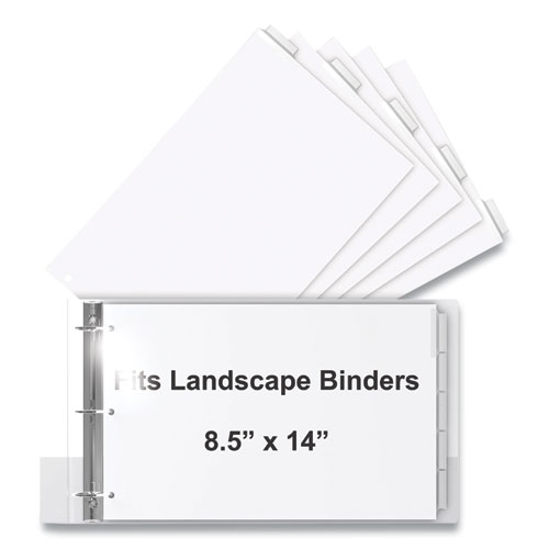 Landscape+Orientation+Index+Dividers%2C+5-Tab%2C+14+X+8.5%2C+White%2C+1+Set