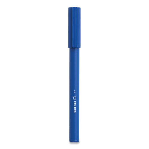 Picture of Quick Dry Gel Pen, Stick, Medium 0.7 mm, Blue Ink, Blue Barrel, 5/Pack