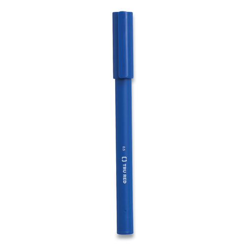 Picture of Quick Dry Gel Pen, Stick, Fine 0.5 mm, Blue Ink, Blue Barrel, 5/Pack