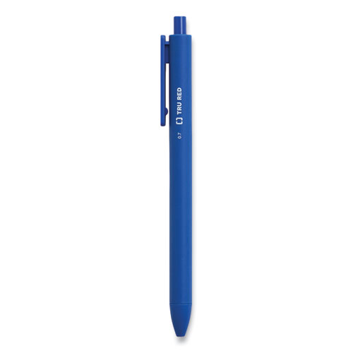 Picture of Quick Dry Gel Pen, Retractable, Medium 0.7 mm, Blue Ink, Blue Barrel, 5/Pack