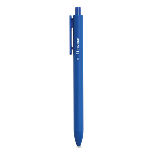 Picture of Quick Dry Gel Pen, Retractable, Fine 0.5 mm, Blue Ink, Blue Barrel, 5/Pack
