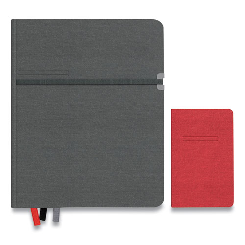 Picture of Large Mastery Journal with Pockets, 1-Subject, Narrow Rule, Charcoal/Red Cover, (192) 10 x 8 Sheets