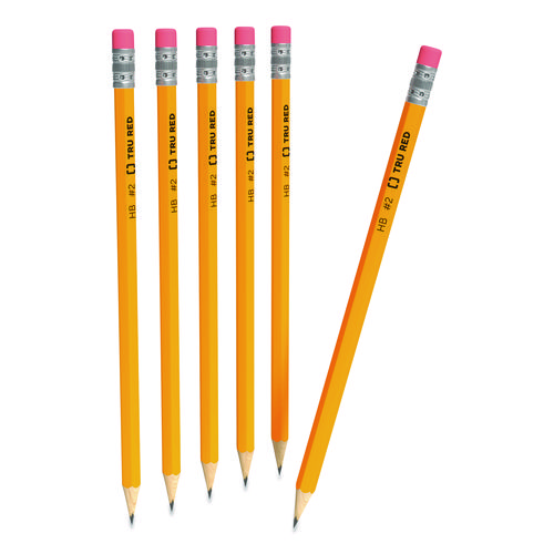 Picture of Pre-Sharpened Wooden Pencil, HB (#2), Black Lead, Yellow Barrel, 72/Pack