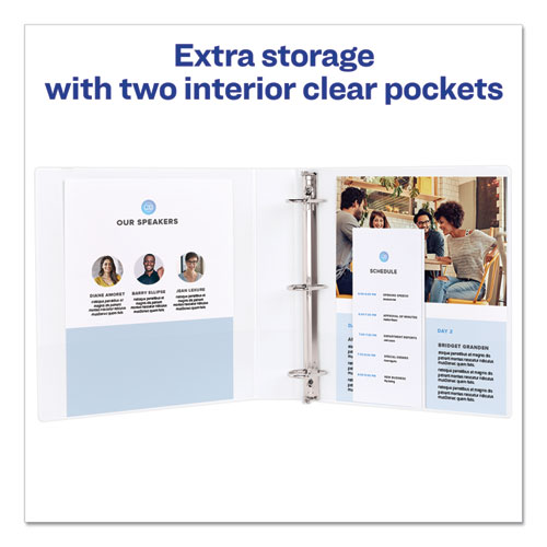 Picture of Durable View Binder with DuraHinge and Slant Rings, 3 Rings, 2" Capacity, 11 x 8.5, White, 4/Pack