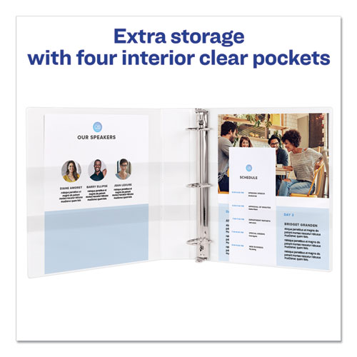 Picture of Durable View Binder with DuraHinge and EZD Rings, 3 Rings, 4" Capacity, 11 x 8.5, White, (9801)