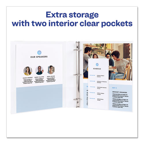 Picture of Legal Durable View Binder with Round Rings, 3 Rings, 1" Capacity, 14 x 8.5, White