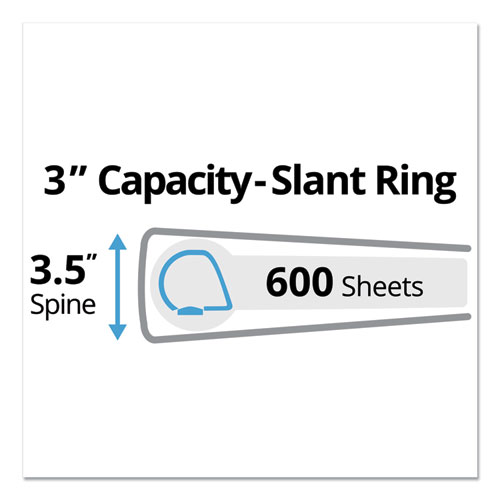 Picture of Durable View Binder with DuraHinge and Slant Rings, 3 Rings, 3" Capacity, 11 x 8.5, White, 4/Pack