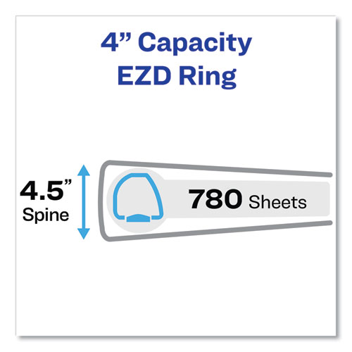 Picture of Durable View Binder with DuraHinge and EZD Rings, 3 Rings, 4" Capacity, 11 x 8.5, Black, (9800)