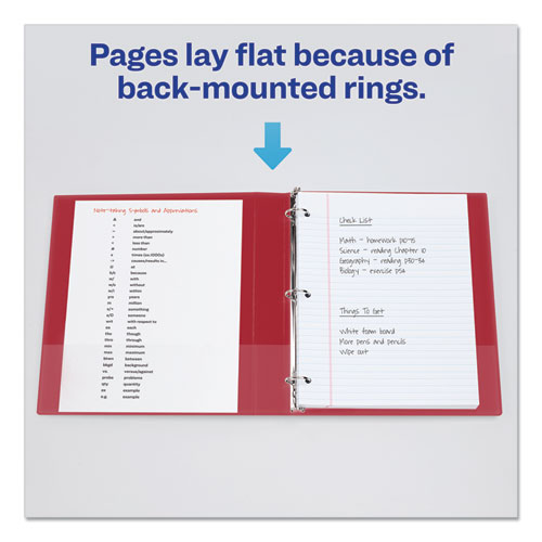 Picture of Durable Non-View Binder with DuraHinge and Slant Rings, 3 Rings, 1" Capacity, 11 x 8.5, Red