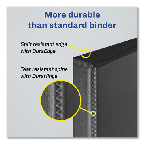 Picture of Durable Non-View Binder with DuraHinge and EZD Rings, 3 Rings, 2" Capacity, 11 x 8.5, Black, (8502)