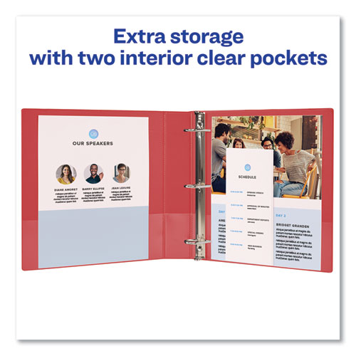 Picture of Durable Non-View Binder with DuraHinge and Slant Rings, 3 Rings, 1" Capacity, 11 x 8.5, Red
