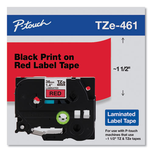Tze+Standard+Adhesive+Laminated+Labeling+Tape%2C+1.4%26quot%3B+X+26.2+Ft%2C+Black+On+Red