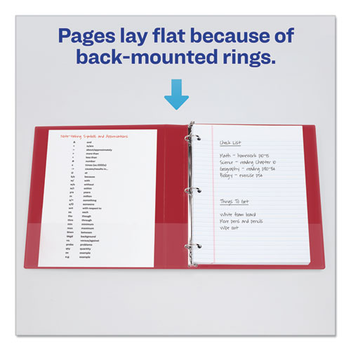 Picture of Economy Non-View Binder with Round Rings, 3 Rings, 1" Capacity, 11 x 8.5, Red, (3310)