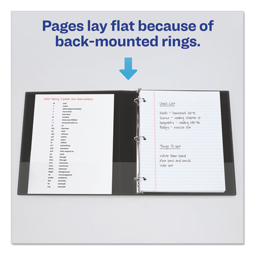 Picture of Economy Non-View Binder with Round Rings, 3 Rings, 3" Capacity, 11 x 8.5, Blue, (3601)