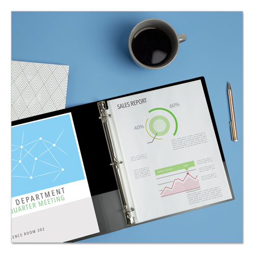 Picture of Economy Non-View Binder with Round Rings, 3 Rings, 3" Capacity, 11 x 8.5, Blue, (3601)