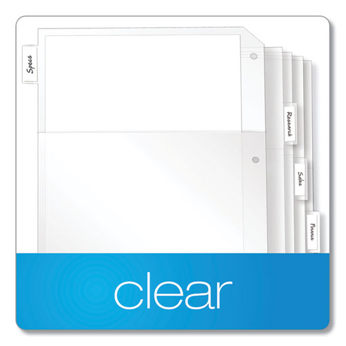 Picture of Poly Ring Binder Pockets, 8.5 x 11, Clear, 5/Pack