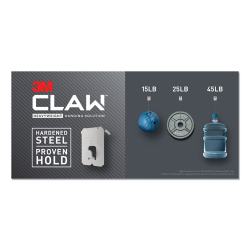 Picture of Claw Drywall Picture Hanger, Stainless Steel, 25 lb Capacity, 4 Hooks and 4 Spot Markers,