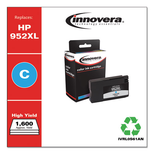 Picture of Remanufactured Cyan High-Yield Ink, Replacement for 952XL (L0S61AN), 1,600 Page-Yield