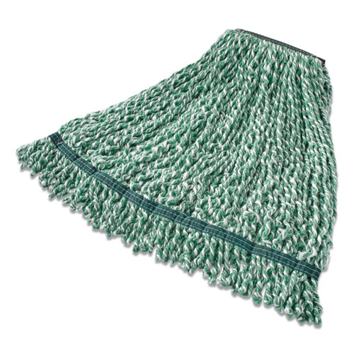 Picture of Web Foot String Mop Heads, Microfiber, Green, Large, 1" Green Headband