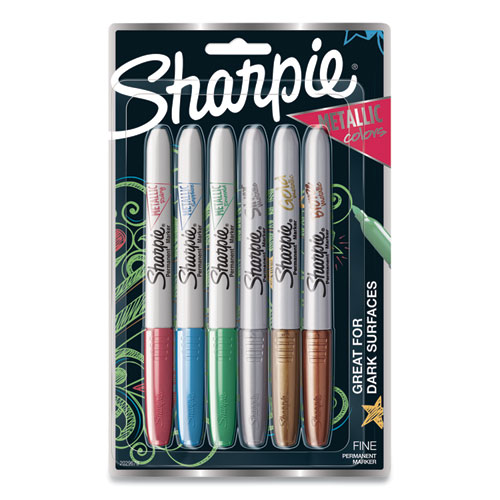 Metallic+Fine+Point+Permanent+Markers%2C+Fine+Bullet+Tip%2C+Blue-Green-Red%2C+6%2Fpack