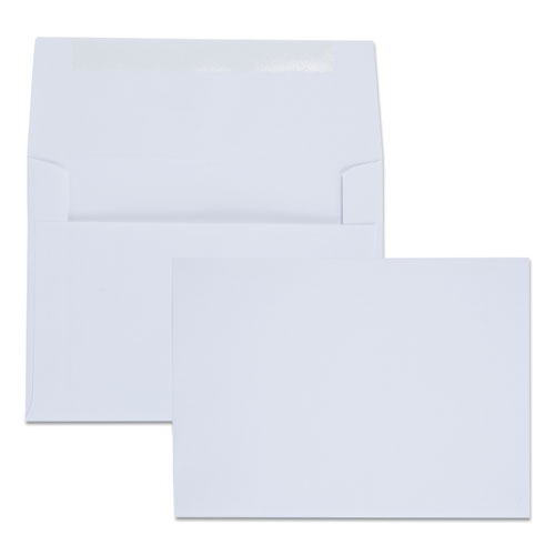 Picture of Greeting Card/Invitation Envelope, A-6, Square Flap, Gummed Closure, 4.75 x 6.5, White, 100/Box