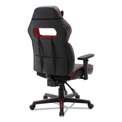 Picture of Racing Style Ergonomic Gaming Chair, Supports 275 lb, 15.91" to 19.8" Seat Height, Black/Red Trim Seat/Back, Black/Red Base