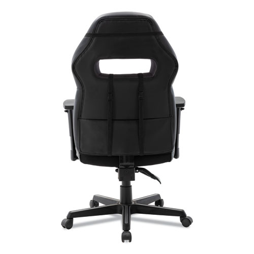 Picture of Racing Style Ergonomic Gaming Chair, Supports 275 lb, 15.91" to 19.8" Seat Height, Black/Gray Trim Seat/Back, Black/Gray Base