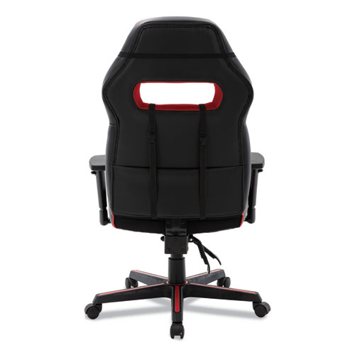 Picture of Racing Style Ergonomic Gaming Chair, Supports 275 lb, 15.91" to 19.8" Seat Height, Black/Red Trim Seat/Back, Black/Red Base