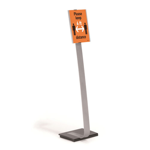 Picture of Info Sign Duo Floor Stand, Letter-Size Inserts, 15 x 46.5, Clear