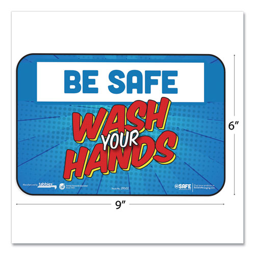 Picture of BeSafe Messaging Education Wall Signs, 9 x 6,  "Be Safe, Wash Your Hands", 3/Pack