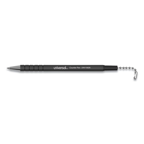 Picture of Ballpoint Counter Pen, Medium 0.7 mm, Black Ink, Black Barrel