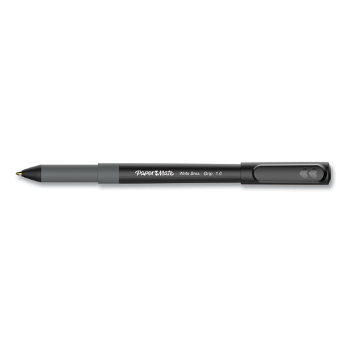 Picture of Write Bros. Grip Ballpoint Pen, Stick, Medium 1 mm, Black Ink, Black Barrel, Dozen