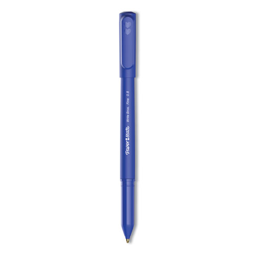 Write+Bros.+Ballpoint+Pen%2C+Stick%2C+Fine+0.8+Mm%2C+Blue+Ink%2C+Blue+Barrel%2C+Dozen