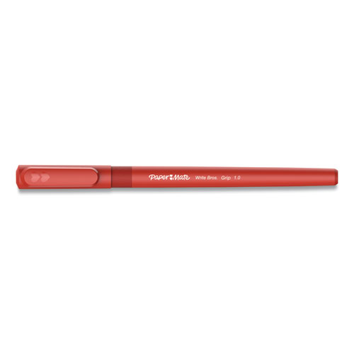 Picture of Write Bros. Grip Ballpoint Pen, Stick, Medium 1 mm, Red Ink, Red Barrel, Dozen