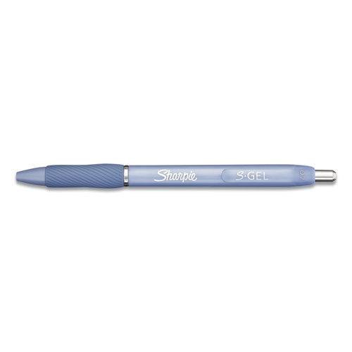 Picture of S-Gel Fashion Barrel Gel Pen, Retractable, Medium 0.7 mm, Black Ink, Frost Blue Barrel, Dozen