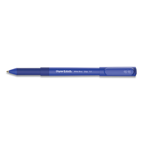 Picture of Write Bros. Grip Ballpoint Pen, Stick, Medium 1 mm, Blue Ink, Blue Barrel, Dozen