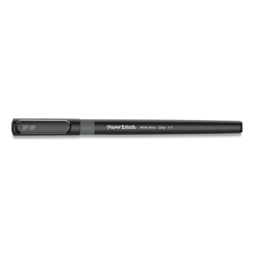 Picture of Write Bros. Grip Ballpoint Pen, Stick, Medium 1 mm, Black Ink, Black Barrel, Dozen