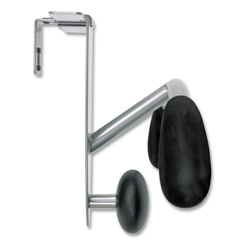 Picture of Hanger Shaped Partition Coat Hook, Metal/Foam/ABS, Silver/Black