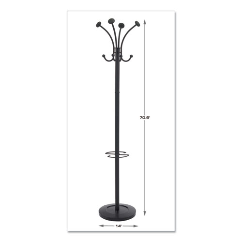 Picture of Viena Coat Stand, Eight Knobs, Steel, 16w x 16d x 70.6h, Black