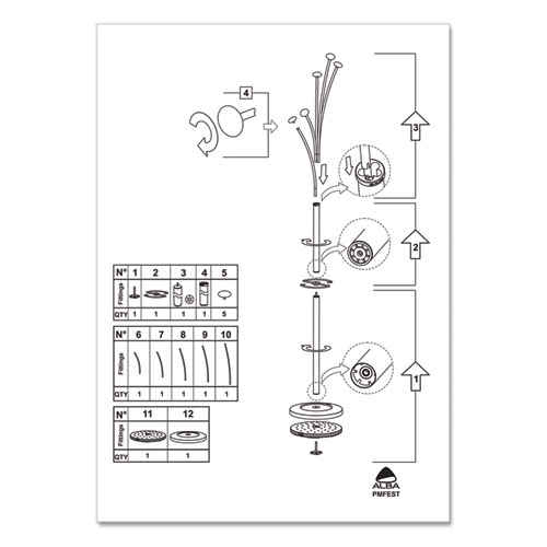 Picture of Festival Coat Stand with Umbrella Holder, Five Knobs, 14w x 14d x 73.67h, Silver Gray